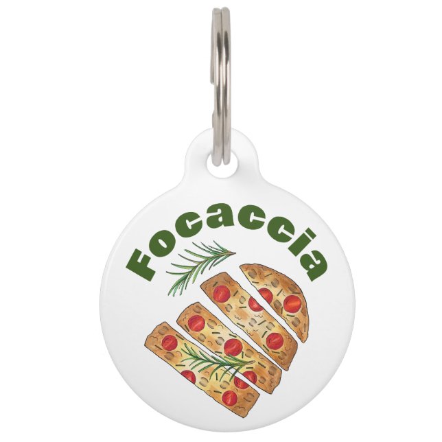 Italian Bakery Focaccia Olive Oil Bread Tomatoes Pet Tag (Front)