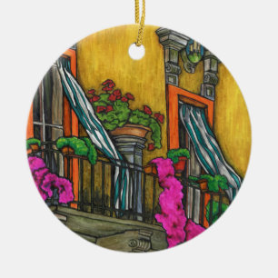 Italian Balcony Ceramic Christmas Ornament