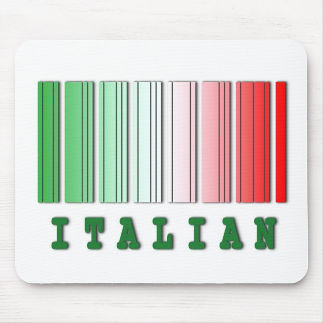 italian barcode design mouse pad (Front)