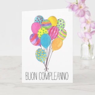 Italian Birthday bunch of balloons Card