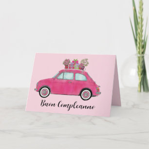 Italian Birthday Retro Fiat 500 Card