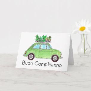 Italian Birthday Retro Fiat 500 Card