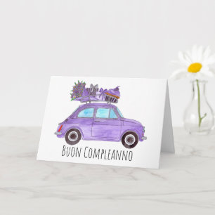 Italian Birthday Retro Fiat 500 Card