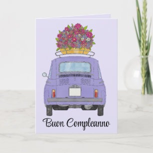 Italian Birthday Retro Fiat 500 Card