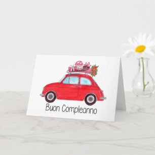 Italian Birthday Retro Fiat 500 Card