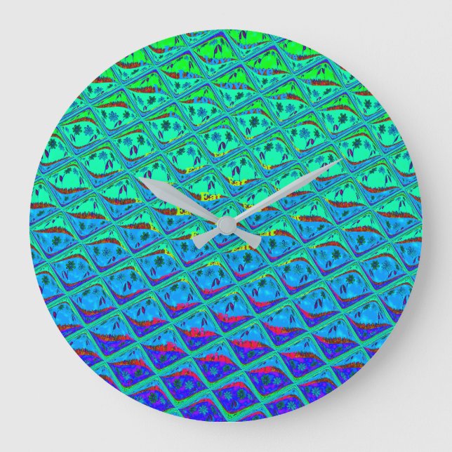 Italian Blend of Blue Tiles.png Large Clock (Front)