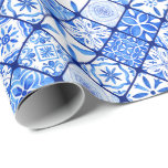 Italian Blue And White Tiles Pattern Wrapping Paper<br><div class="desc">Italian blue and white tiles pattern wrapping paper.</div>