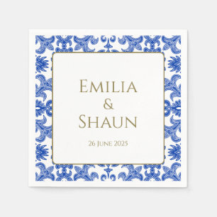 Italian Blue and White Wedding Napkins