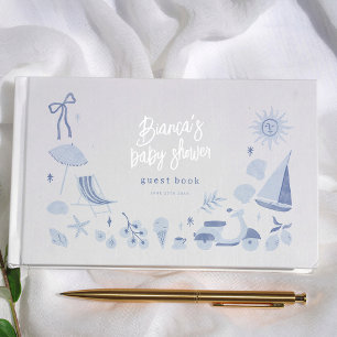 Italian Blue Boy Mediterranean Baby Shower Guest Book