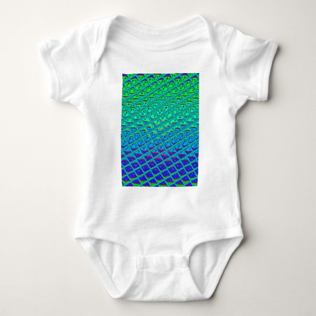 Italian Blue Mermaid Motif Art Print Baby Bodysuit (Front)
