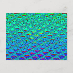 Italian Blue Mermaid Motif Art Print Postcard