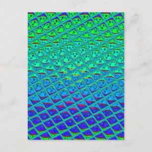 Italian Blue Mermaid Motif Art Print Postcard