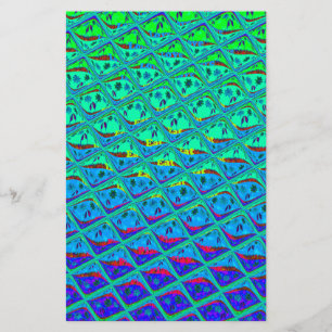 Italian Blue Mermaid Motif Art Print Stationery