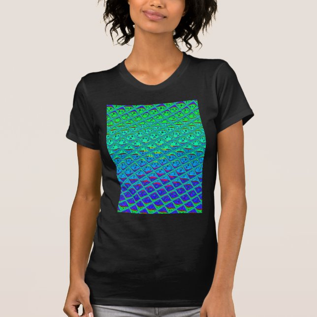 Italian Blue Mermaid Motif Art Print T-Shirt (Front)