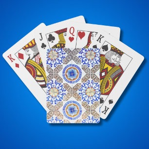Italian Blue Mosaic Playing Cards