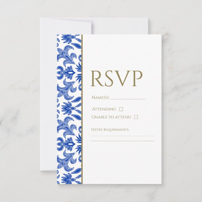 Italian Blue RSVP Card (Front)