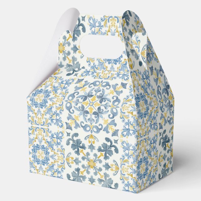 Italian Blue Tile Lemon Favour Box (Front)