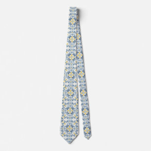 Italian Blue Tile Lemon Tie