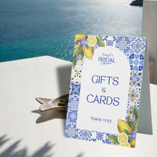 Italian Blue Tile Lemons Bridal Shower Gifts Cards