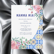 Italian Blue Tile Mamma Mia Baby Shower