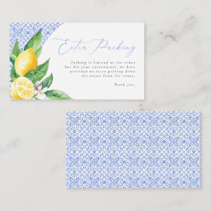 Italian Blue Tile Positano Lemon Extra Parking Enclosure Card