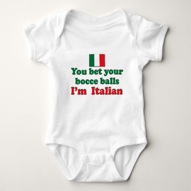 Italian Bocce Balls Baby Bodysuit (Front)