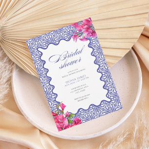 Italian bougainvillea bridal shower invitation