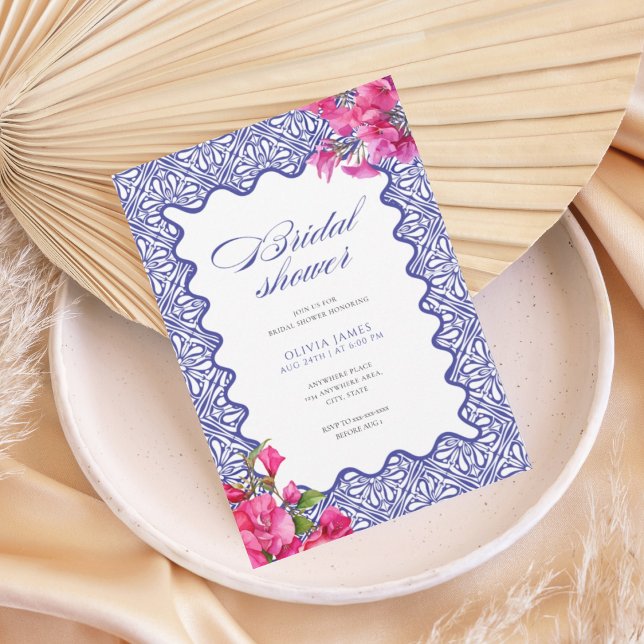 Italian bougainvillea bridal shower invitation (Creator Uploaded)