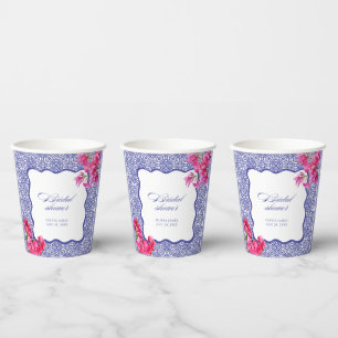 Italian bougainvillea bridal shower paper cups