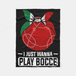 Italian Bowling Game Italy Bocci Player Bocce Byll Fleece Blanket