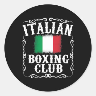 Italian Boxing Club T Shirt Vintage Boxer Italy Fl Classic Round Sticker