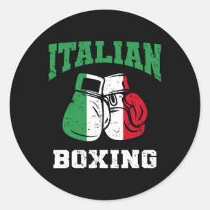 Italian Boxing Gloves Italy Flag Boxing Team Itali Classic Round Sticker