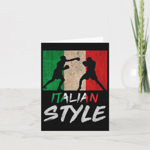 Italian Boxing Style Italy Pride Boxing Mens Boys  Card