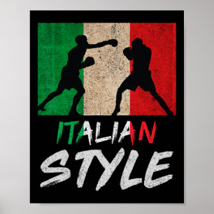 Italian Boxing Style Italy Pride Boxing Mens Boys  Poster