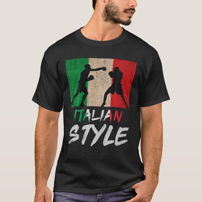 Italian Boxing Style Italy Pride Boxing Mens Boys T-Shirt (Front)