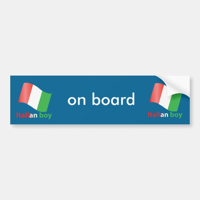 Italian boy bumper sticker (Front)