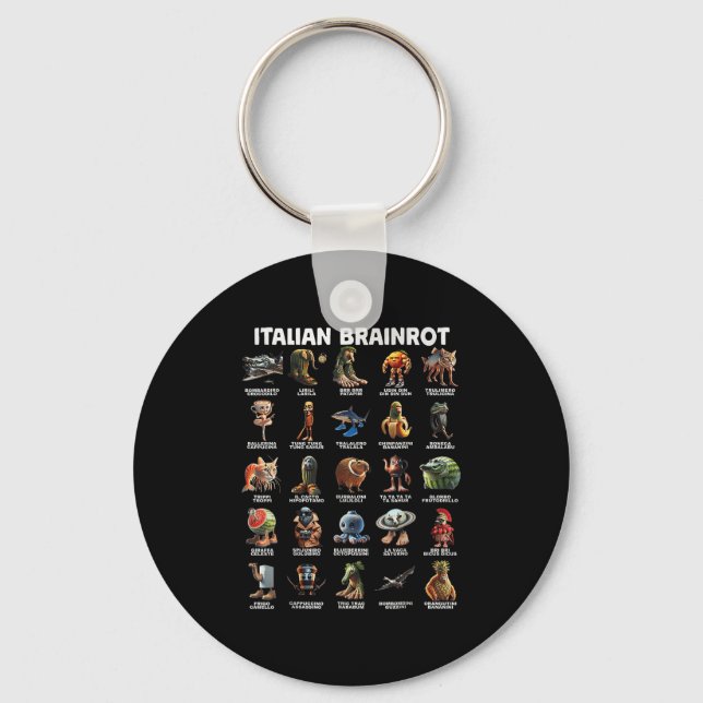 Italian Brain Rot Italian Brainrot Funny Memes _1  Key Ring (Front)