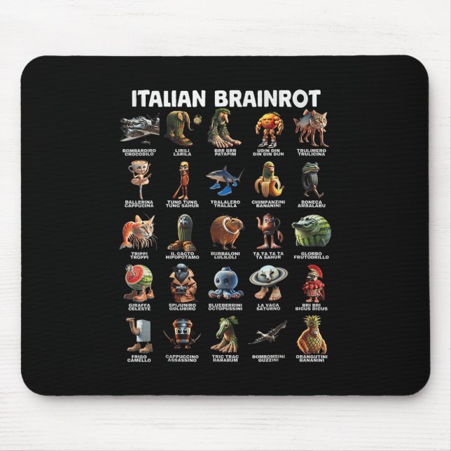 Italian Brain Rot Italian Brainrot Funny Memes _2  Mouse Pad (Front)