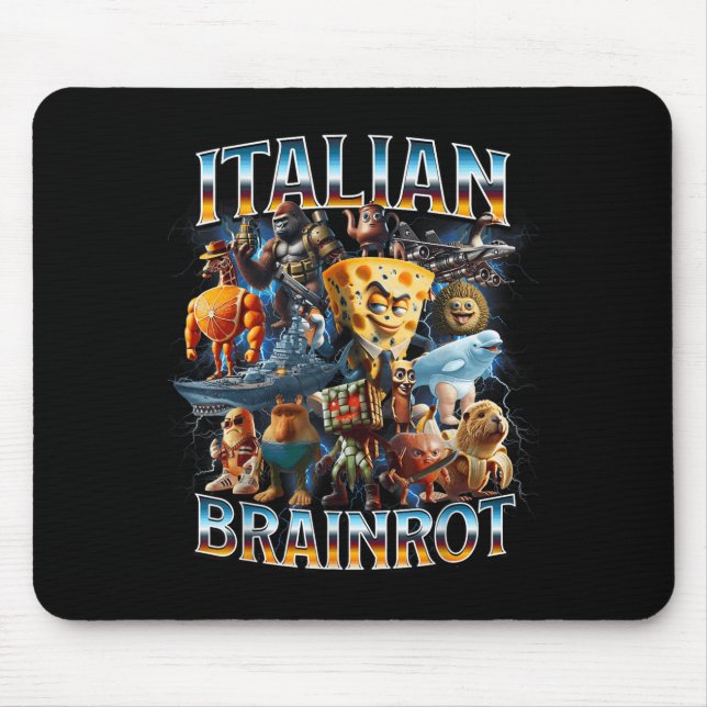 Italian Brain Rot Italian Brainrot Funny Memes Boy Mouse Pad (Front)