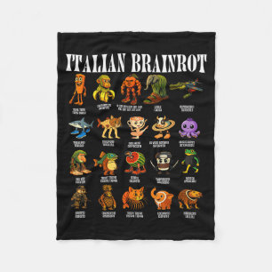 Italian Brain Rot Italian Brainrot Funny Memes  Fleece Blanket
