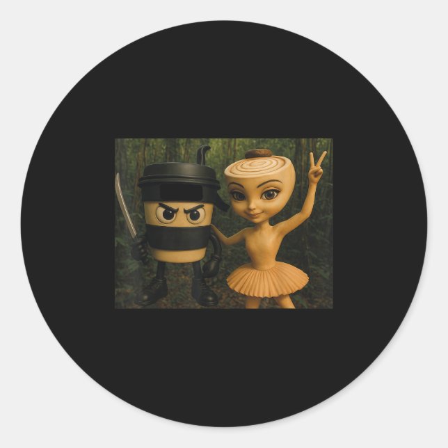 Italian Brainrot Ballerina Cappuccina Cappuccino I Classic Round Sticker (Front)