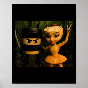 Italian Brainrot Ballerina Cappuccina Cappuccino I Poster