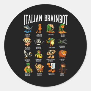 Italian Brainrot Ballerina Ino Character Meme Mix  Classic Round Sticker