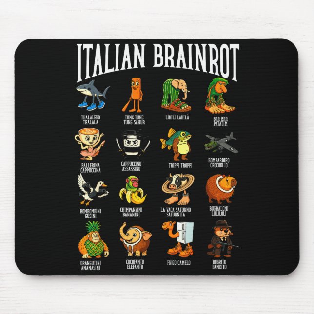 Italian Brainrot Ballerina Ino Character Meme Mix  Mouse Pad (Front)