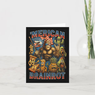 Italian Brainrot Big Meme 4th Of July Flag Foot  Card