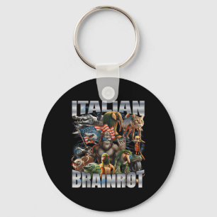 Italian Brainrot Big Meme 4th Of July Flag Foot Key Ring