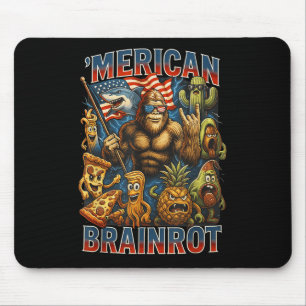 Italian Brainrot Big Meme 4th Of July Flag Foot Mouse Pad