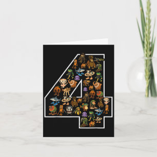 Italian Brainrot Birthday 4 Age Meme 4th Kids Boys Card