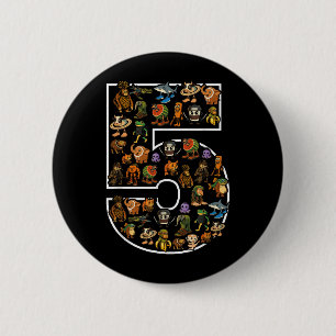 Italian Brainrot Birthday 5 Age Meme 5th Kids Boys 6 Cm Round Badge