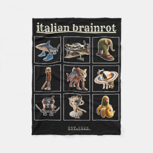 Italian Brainrot Characaters Meme Gen Z Funny Humo Fleece Blanket